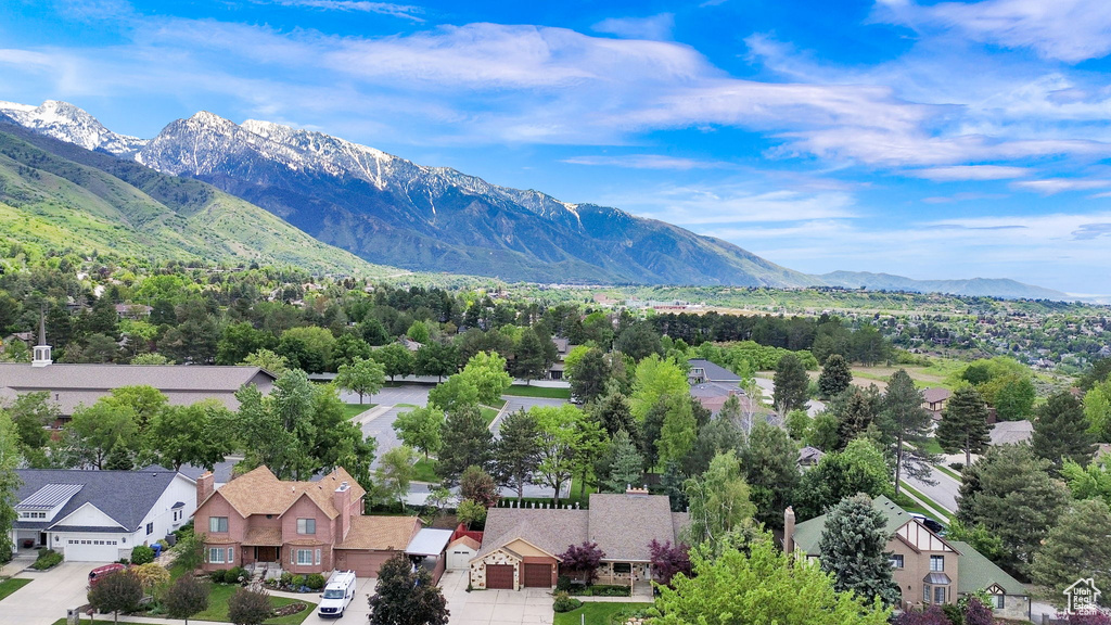 Mountain view with nearby suburban area