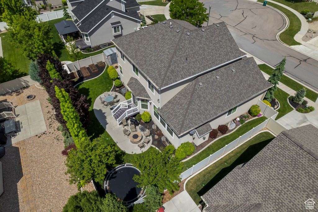 Aerial view of residential area