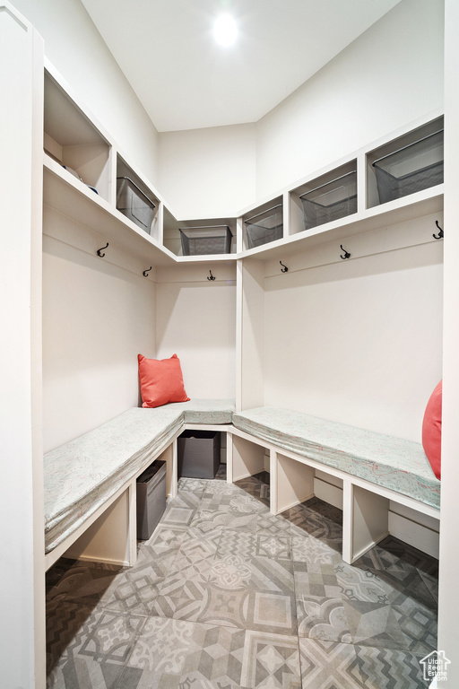 Mudroom with built in desk