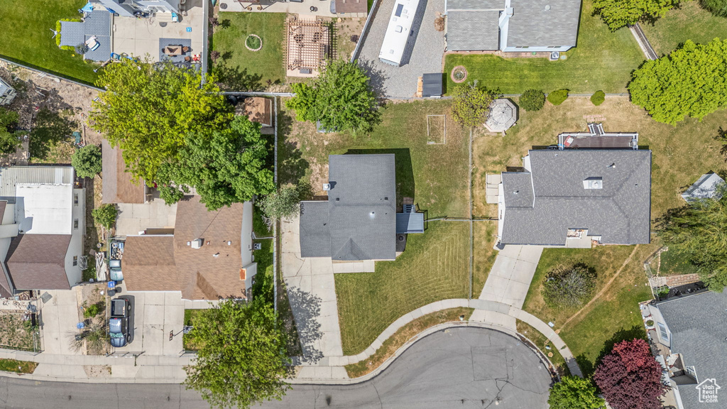 Aerial perspective of suburban area