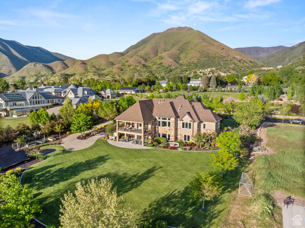 Mountain view featuring nearby suburban area
