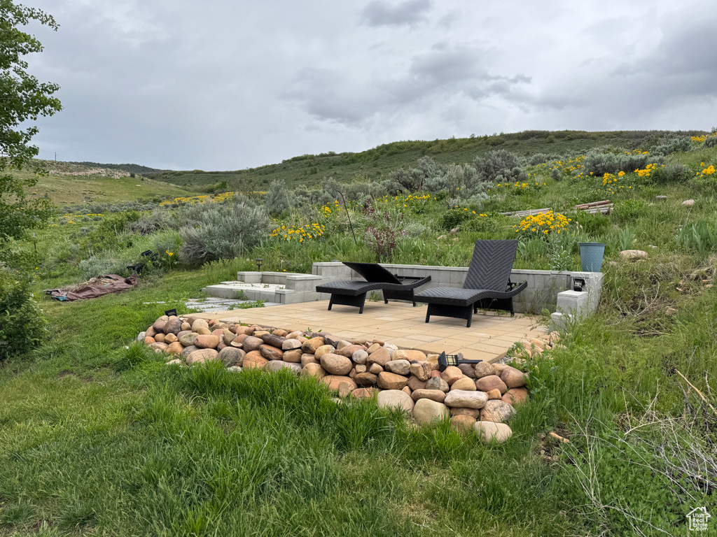 View of yard featuring a patio