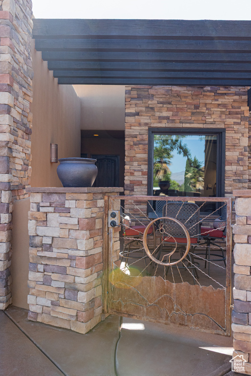Detailed view of brick siding