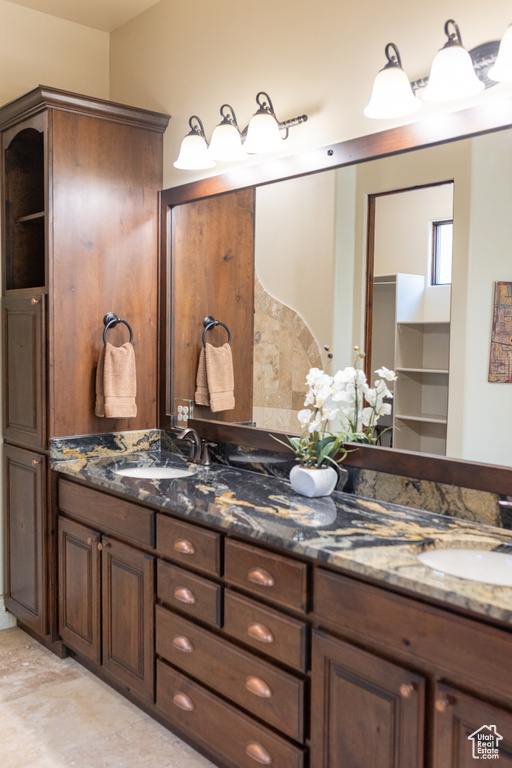 Full bathroom with double vanity