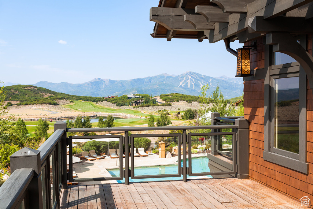 Deck with a mountain view