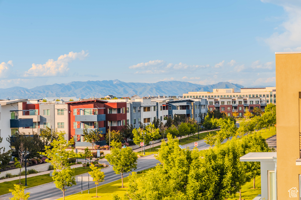 View of property with a mountain view