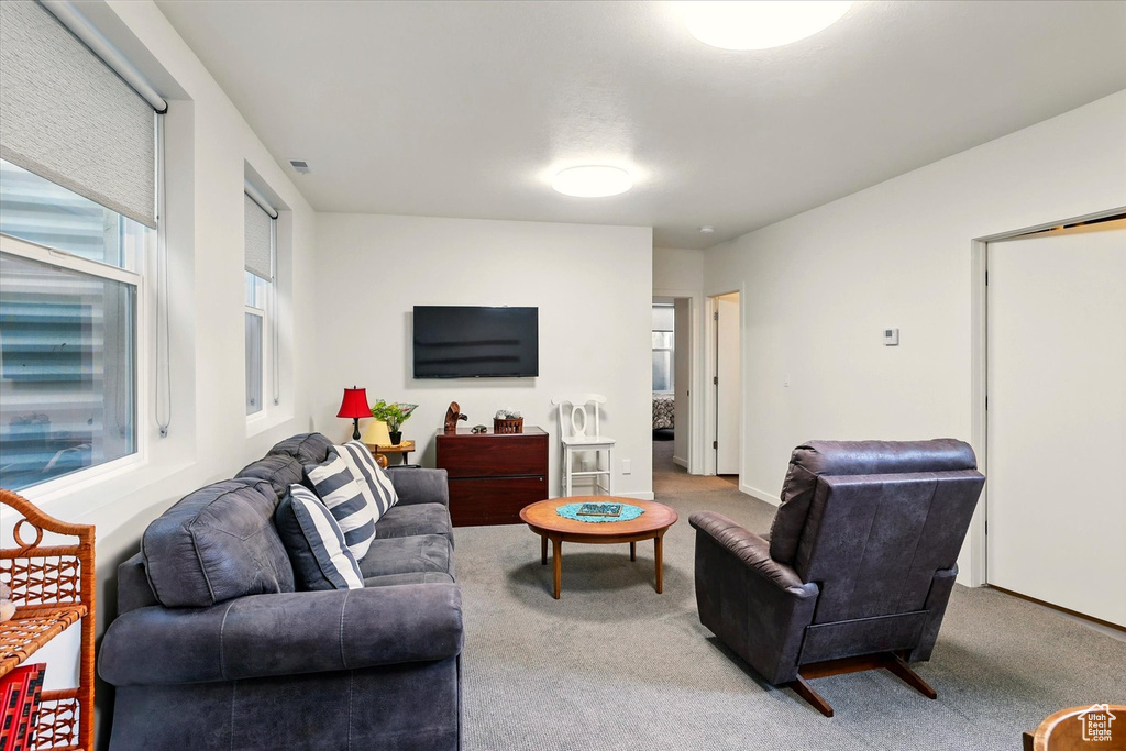 View of carpeted living room