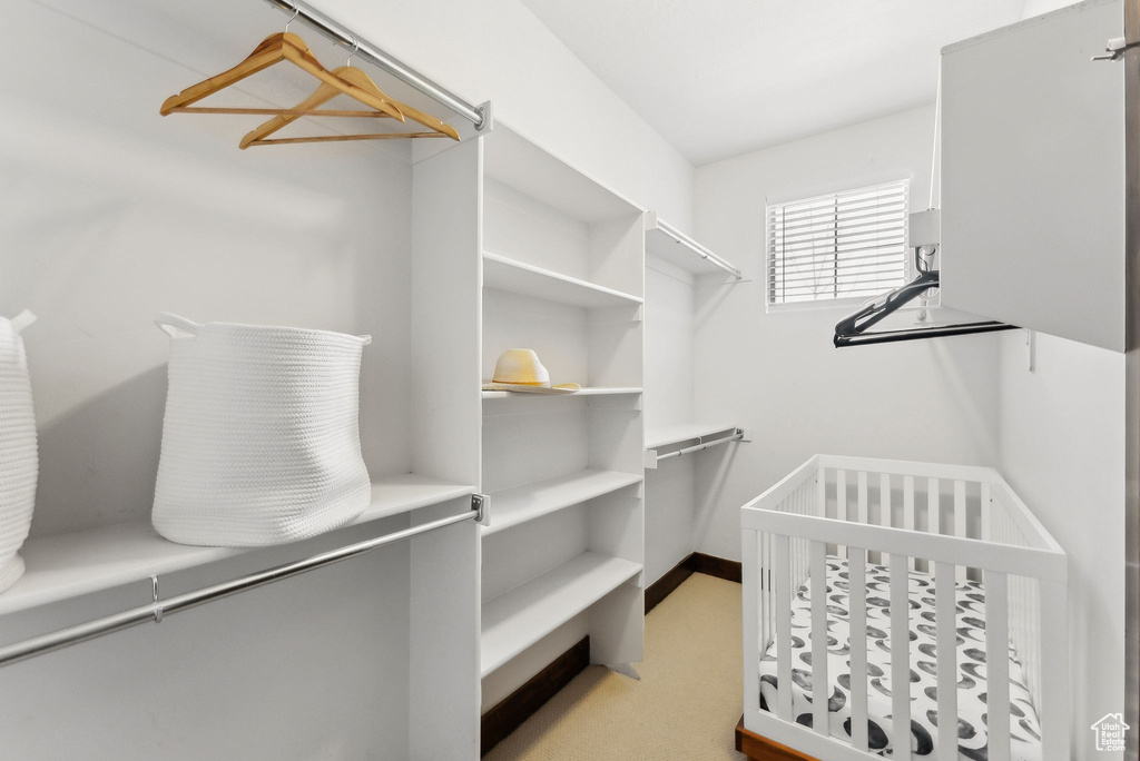 View of walk in closet