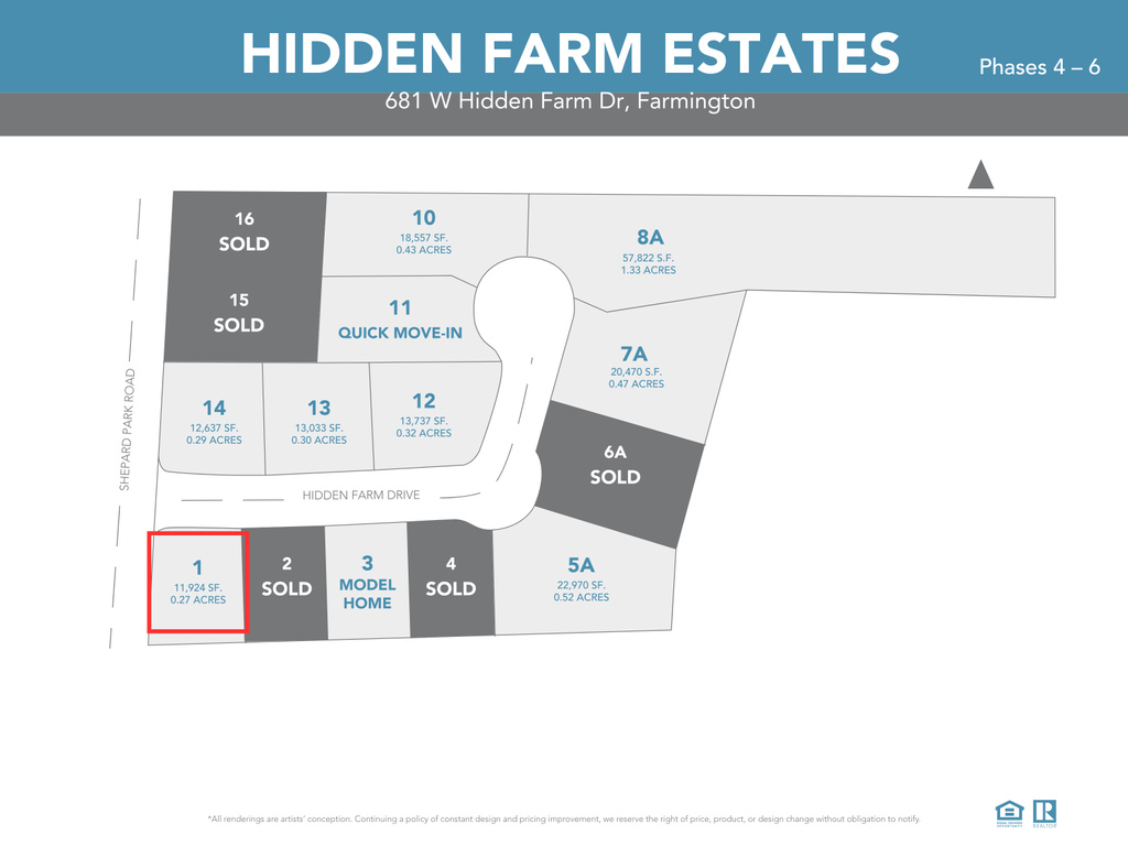 Map showing property parcels