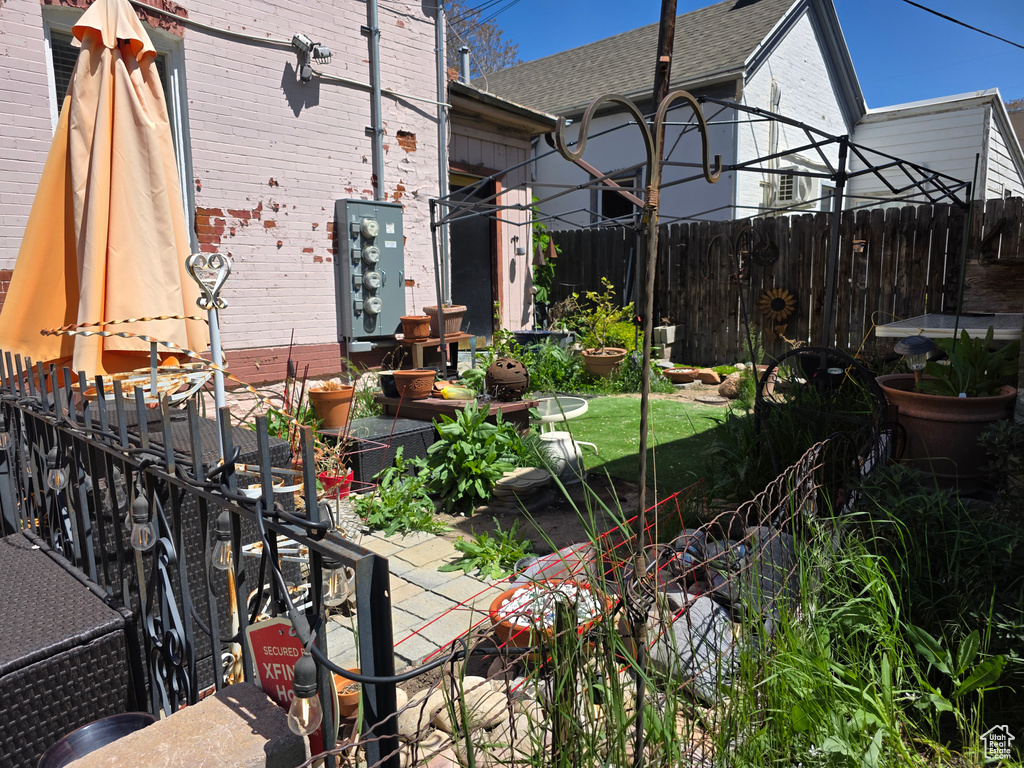 View of yard with fence