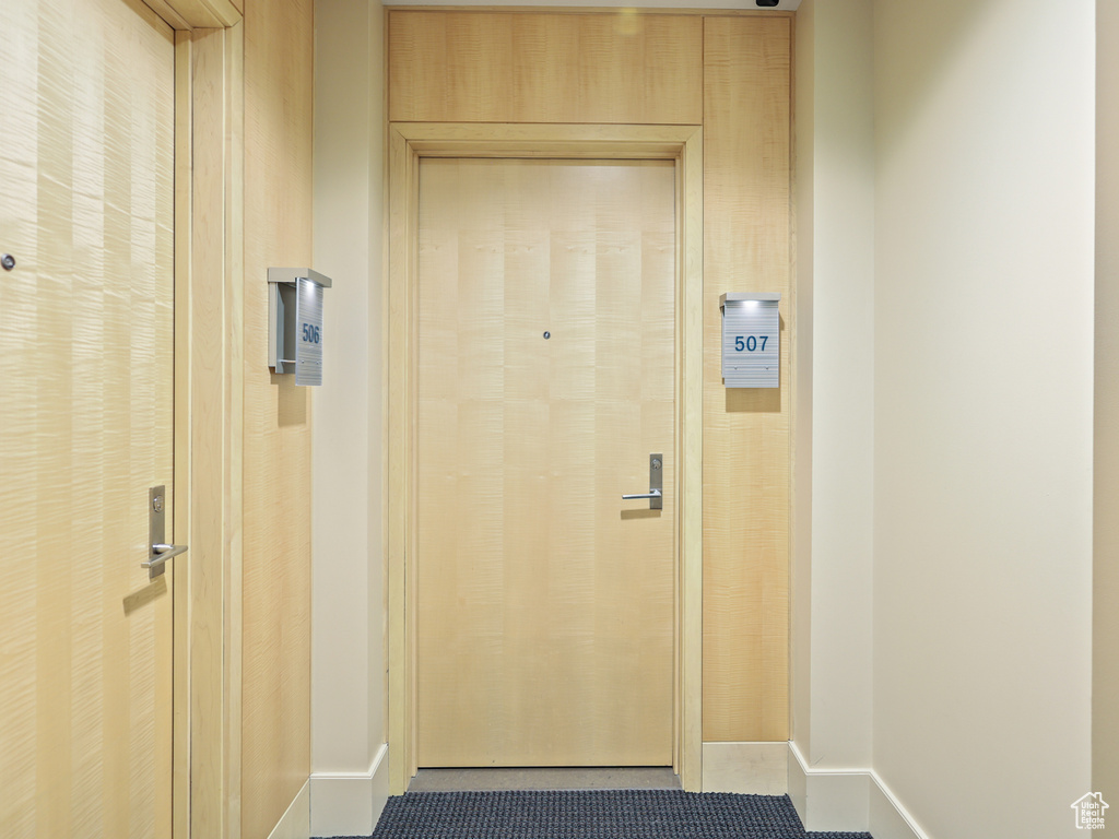Corridor with baseboards