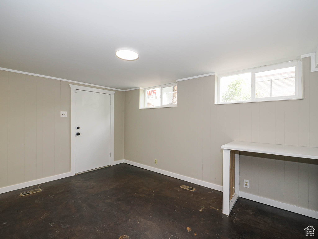 Below grade area with baseboards