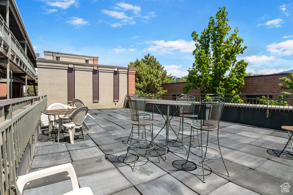 View of patio with outdoor dining space