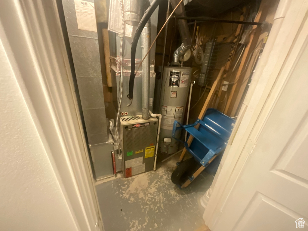 Utility room with water heater