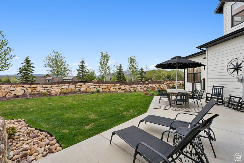 View of patio featuring outdoor dining space