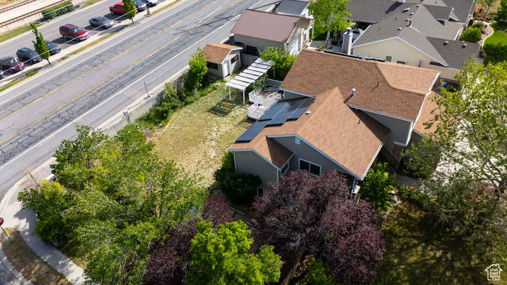 Aerial perspective of suburban area
