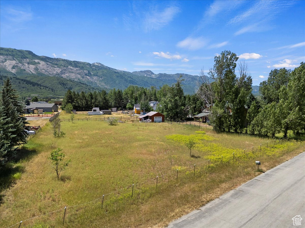 Mountain view with rural landscape