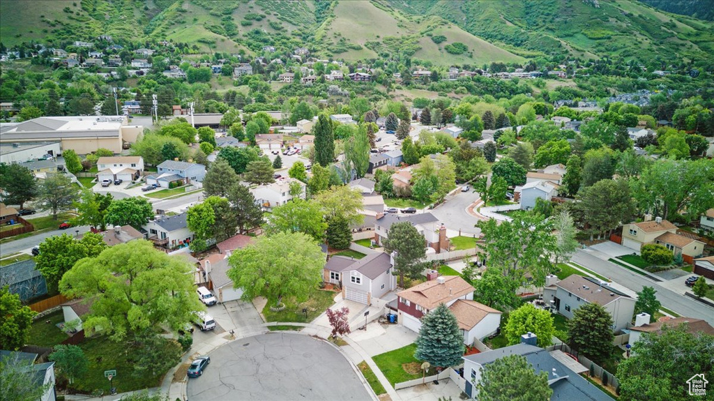 Aerial perspective of suburban area