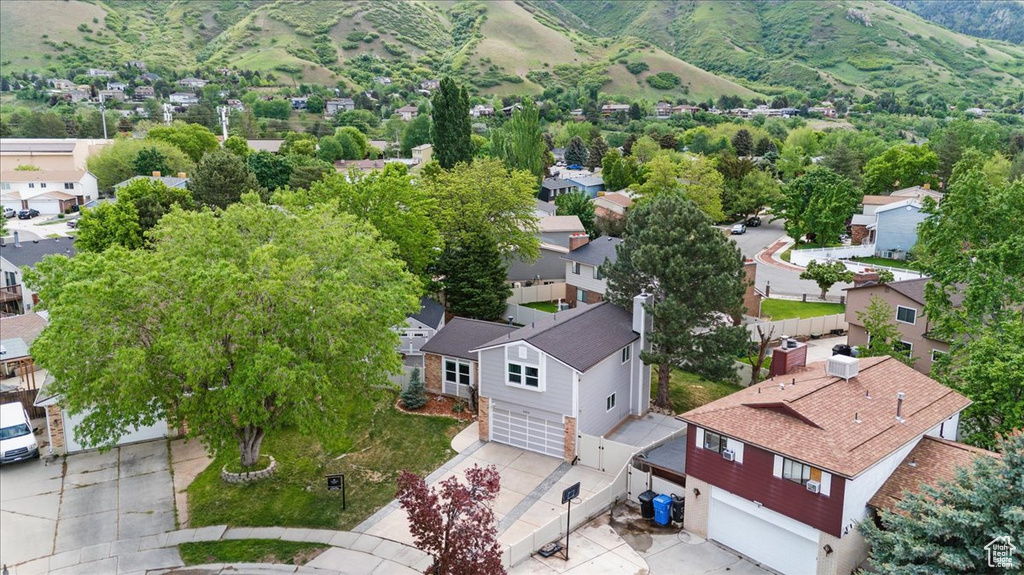 Aerial perspective of suburban area