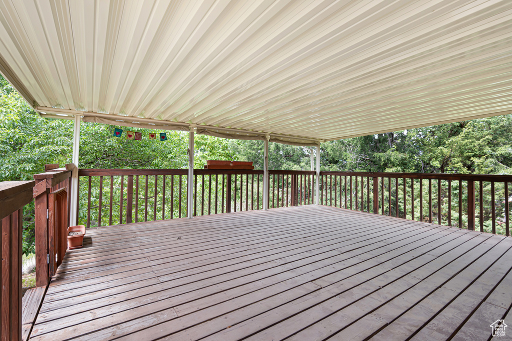 View of wooden deck