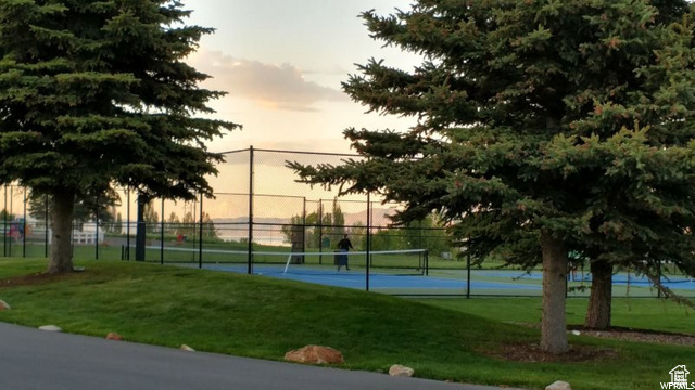 View of tennis court