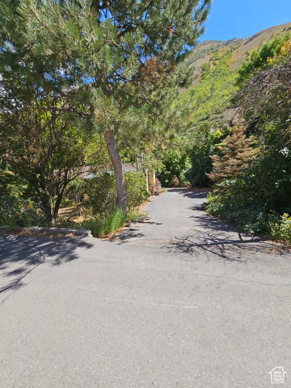 View of street with a mountain view