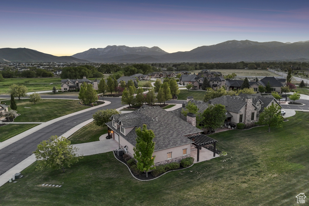 Mountain view featuring nearby suburban area