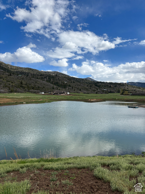 Water view featuring a mountainous background