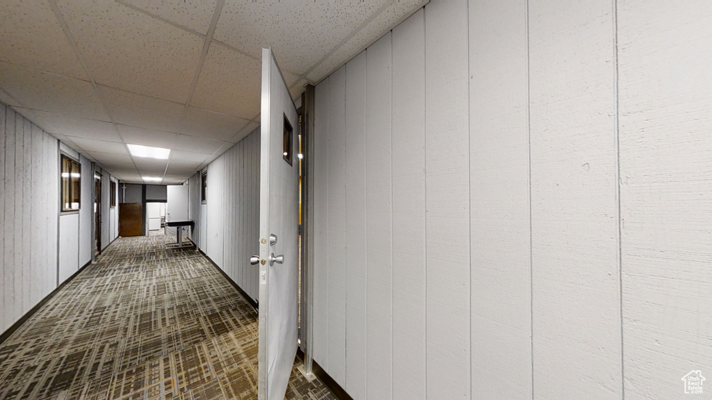 Hall with a drop ceiling
