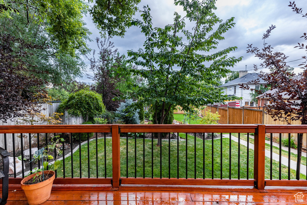 View of wooden deck