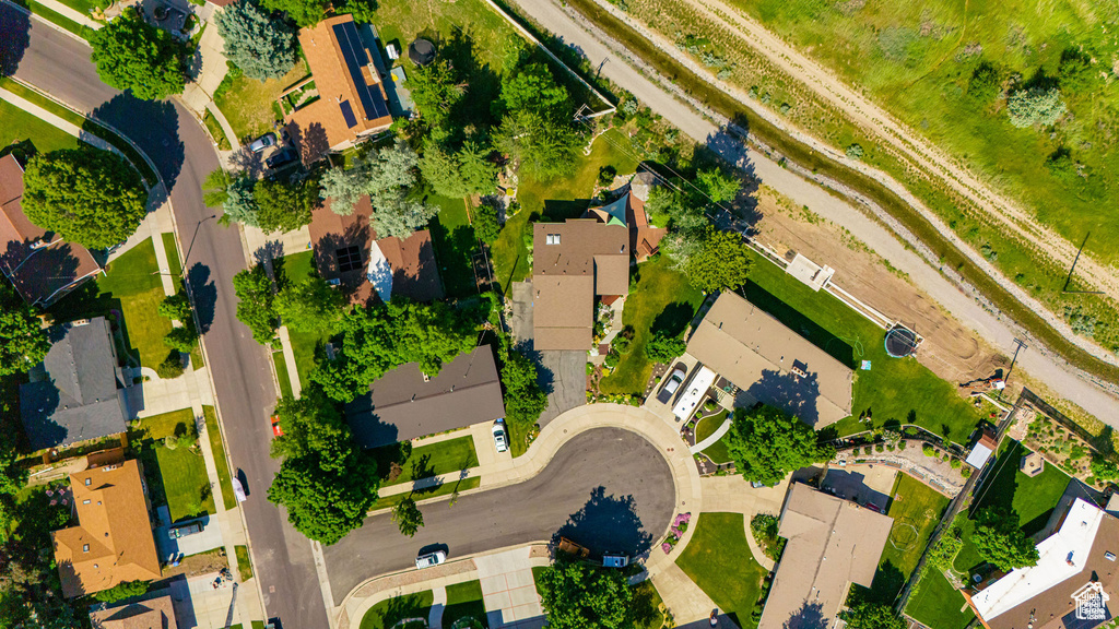 Aerial view of residential area
