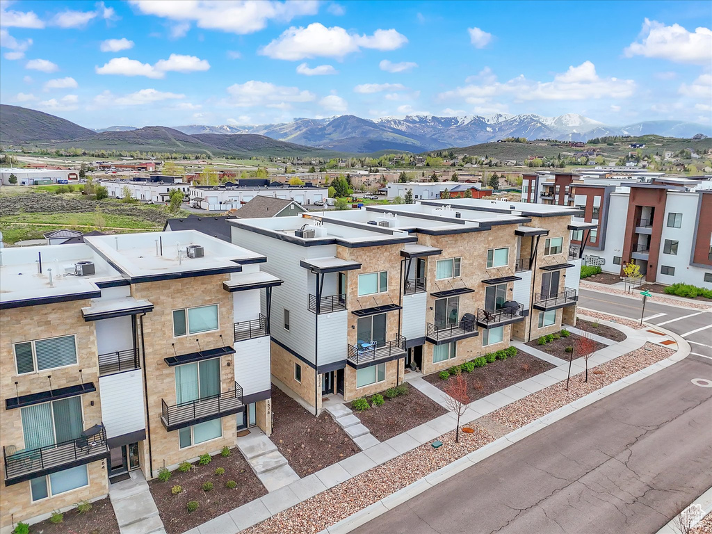 View of building exterior with a mountain view