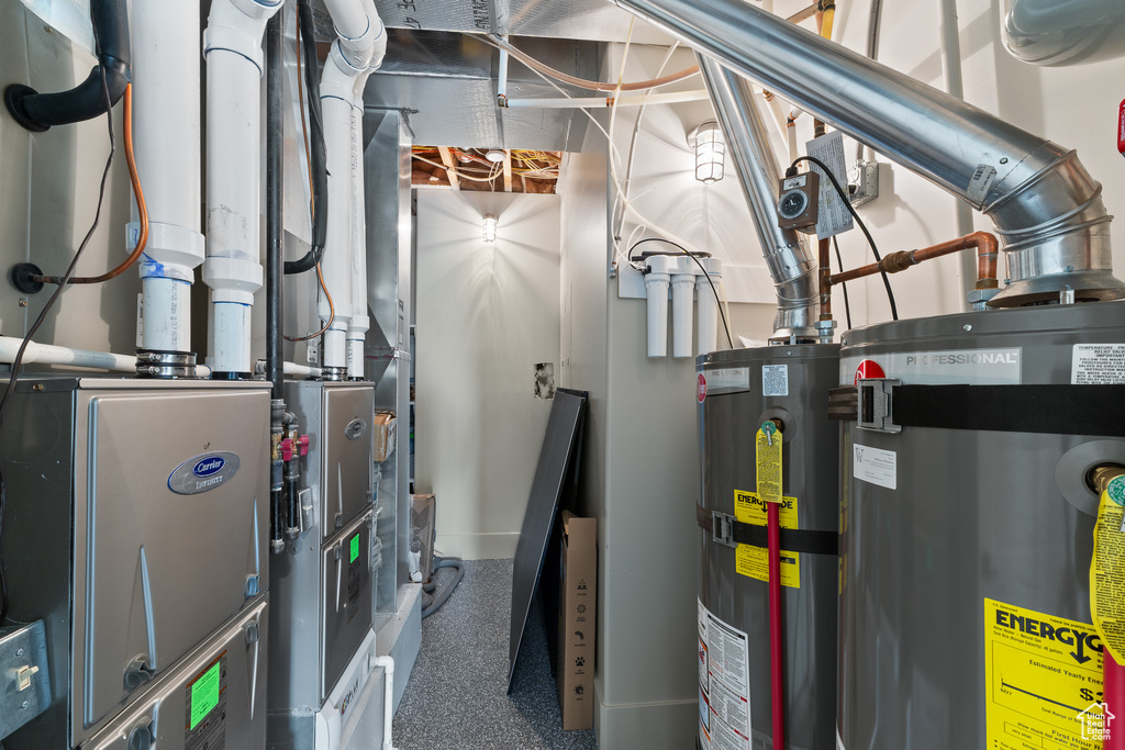 Utility room with water heater