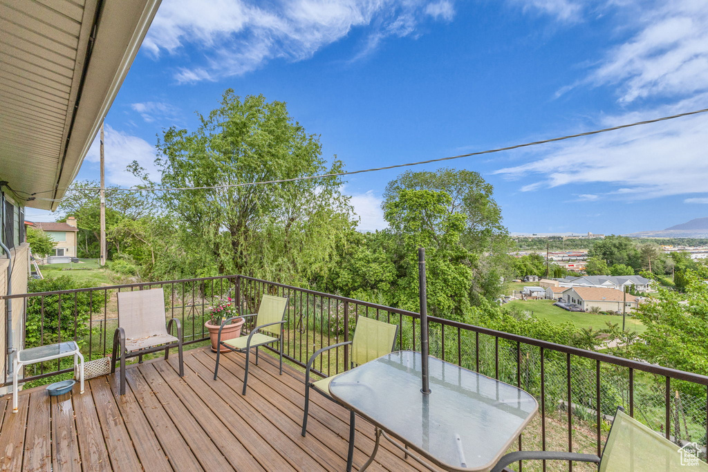 View of wooden deck