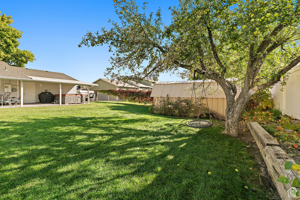View of yard featuring a patio