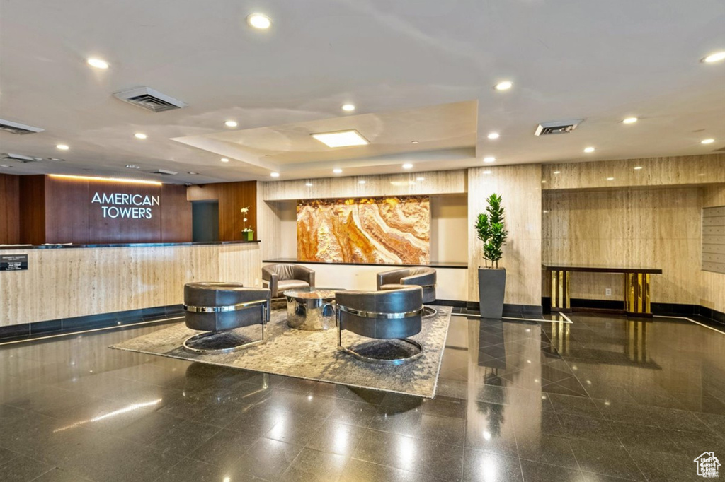 Lobby with recessed lighting