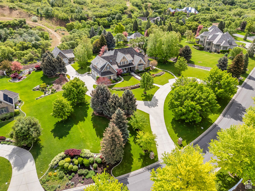 Aerial view of residential area
