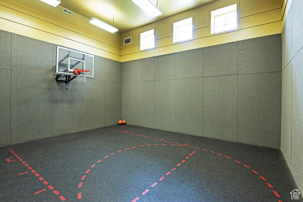 View of basketball court featuring community basketball court