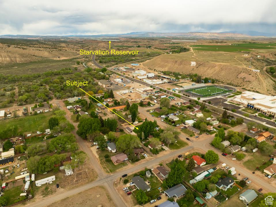 Aerial view of property's location with rural landscape