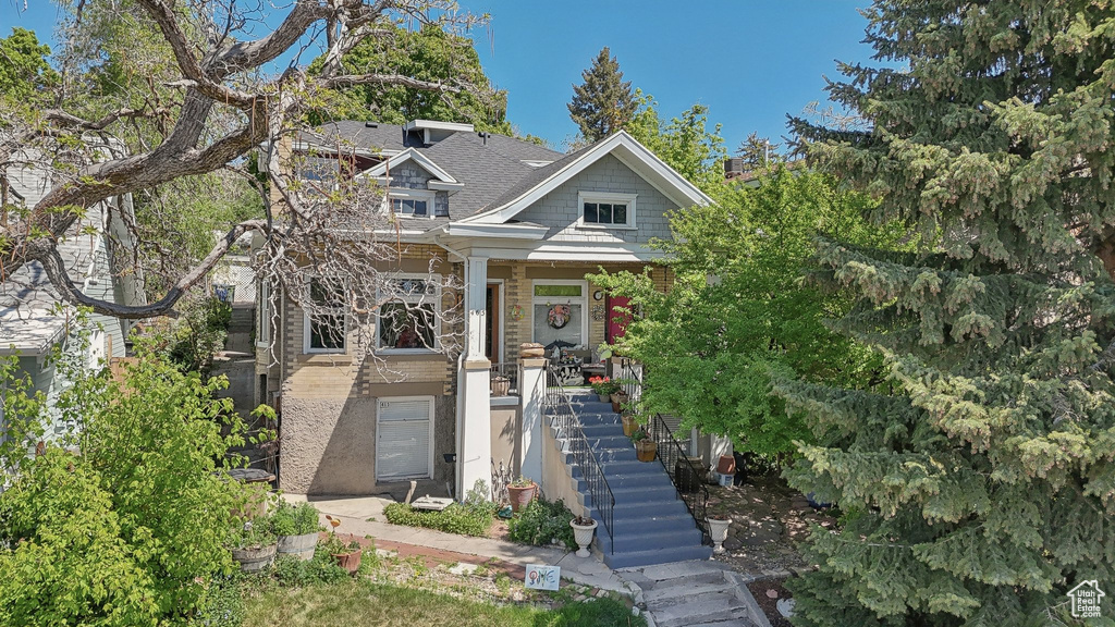 View of front of house with stairs