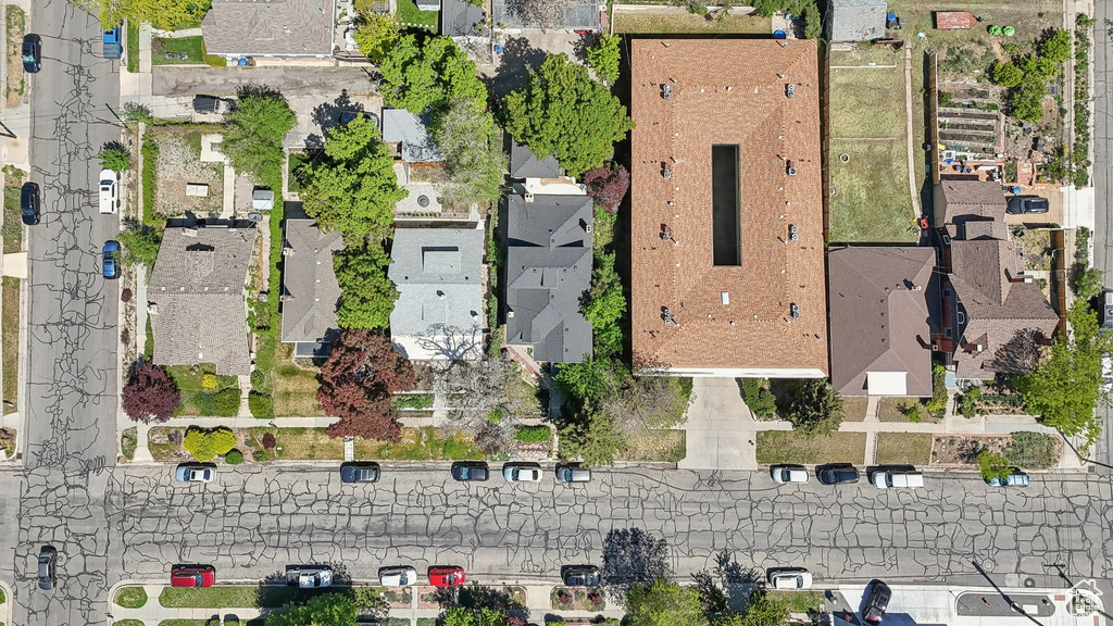 Aerial view of property's location featuring nearby suburban area