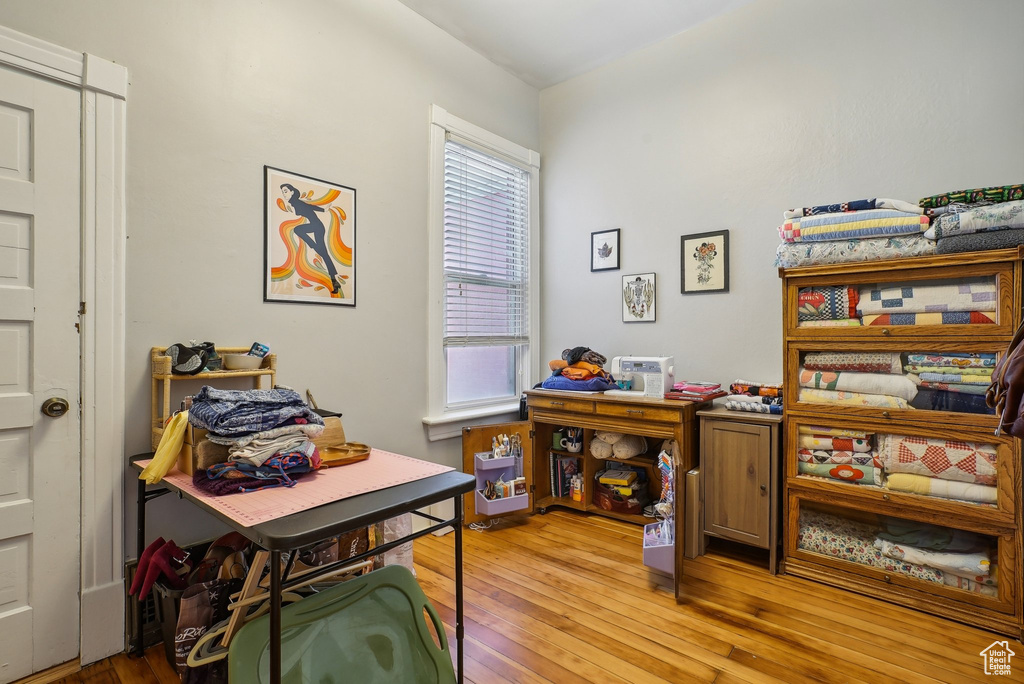 Office featuring light wood-type flooring