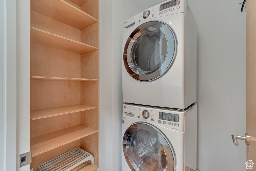 Laundry room with stacked washer / dryer