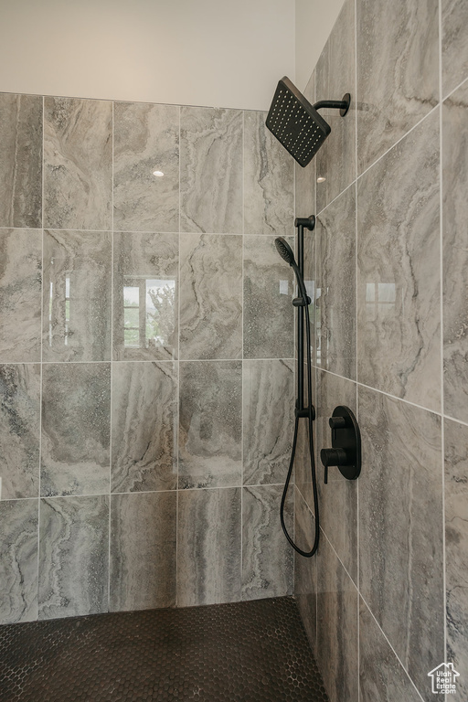 Full bath with a tile shower