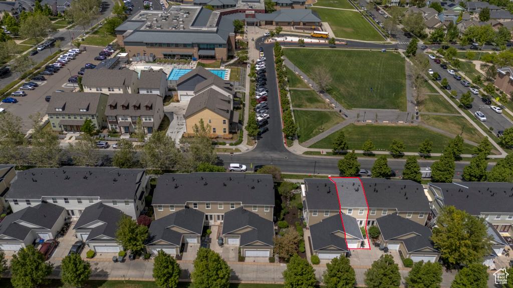 Aerial view of residential area