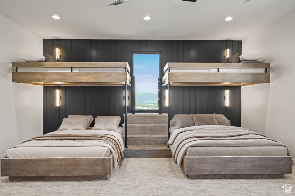 Bedroom with recessed lighting