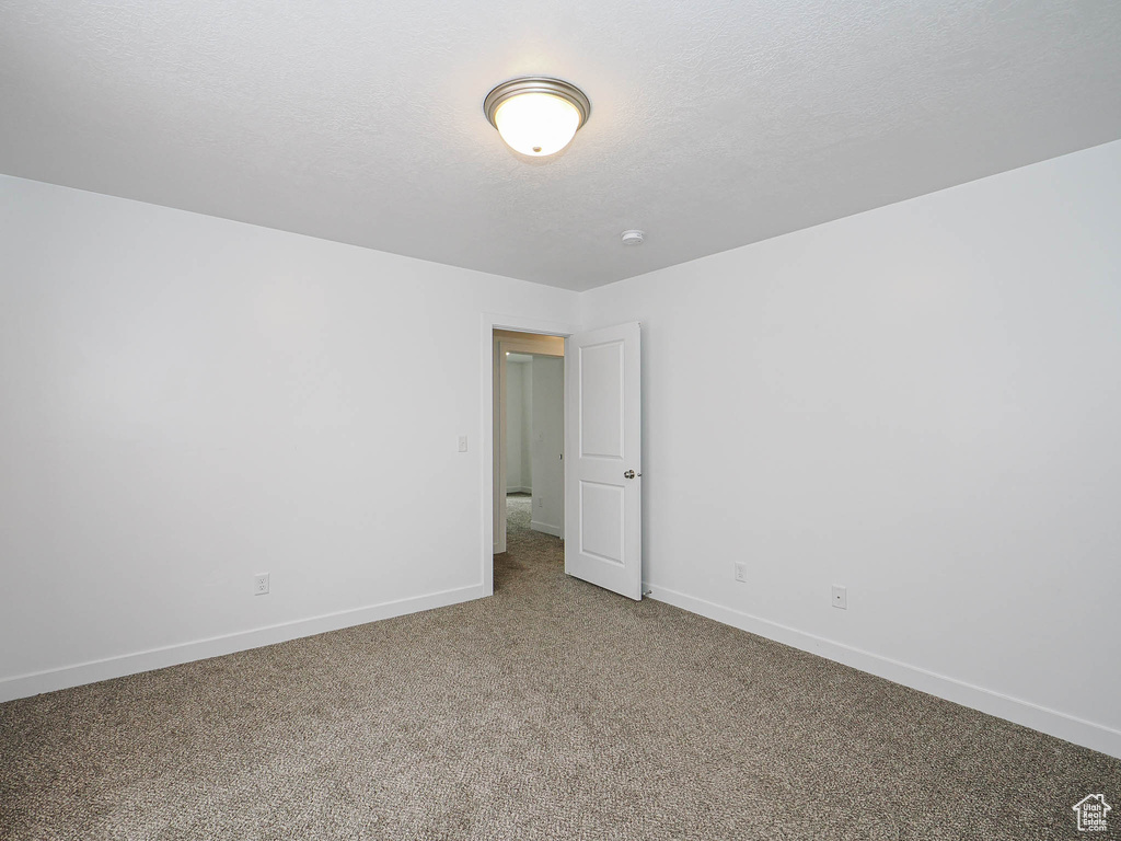 Unfurnished room featuring baseboards, light colored carpet, and a textured ceiling