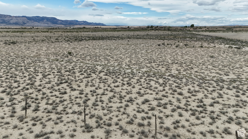 Drone / aerial view of a mountainous background