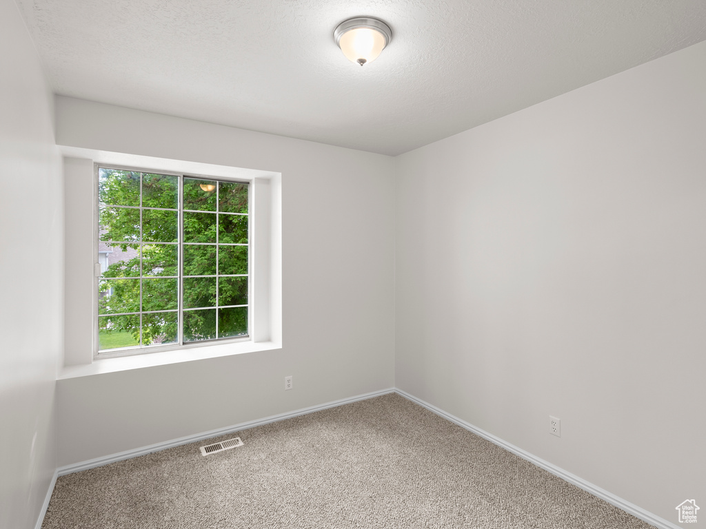Carpeted spare room featuring baseboards