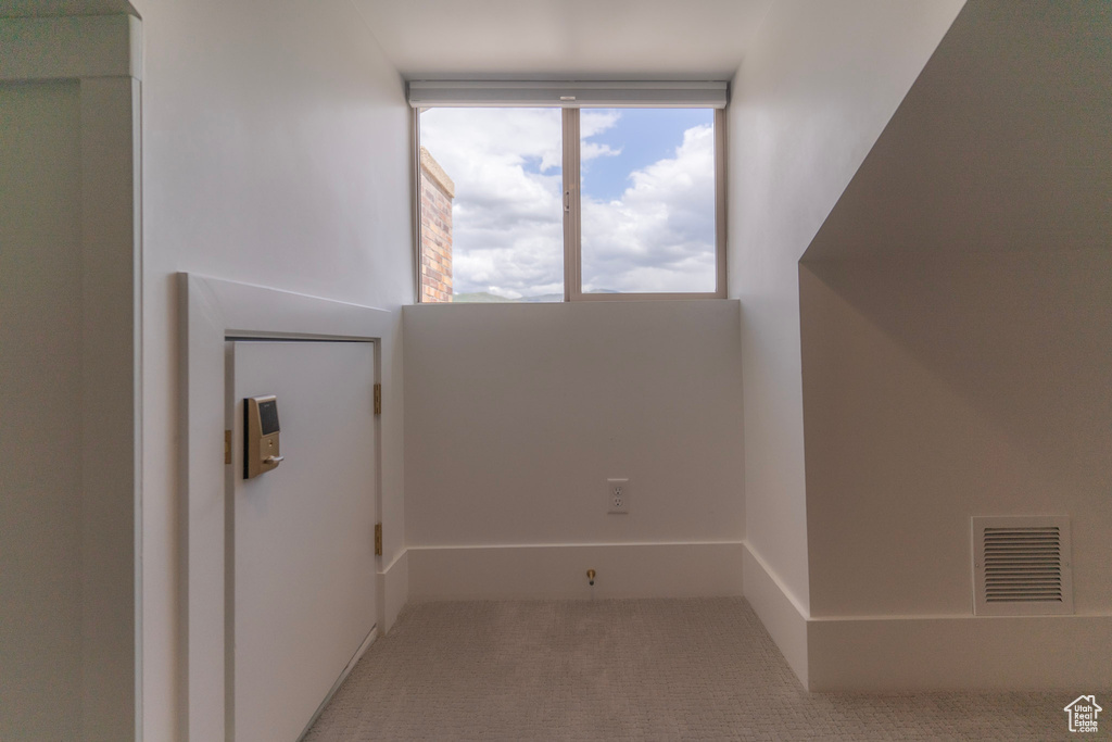 Interior space featuring carpet